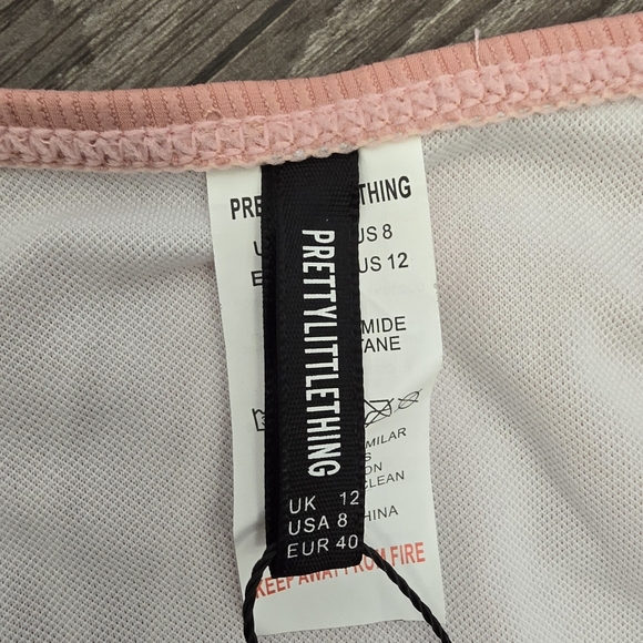 Pretty little thing bikini swim suit. dusty rose, bottoms size 8 top size 10 NWT - Picture 3 of 4